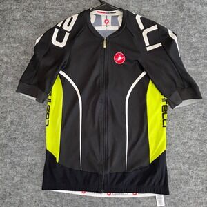 Casteli Aero Race 5.0 Jersey Mens 2XL Black Neon Full Zip Biking Cycling Racing